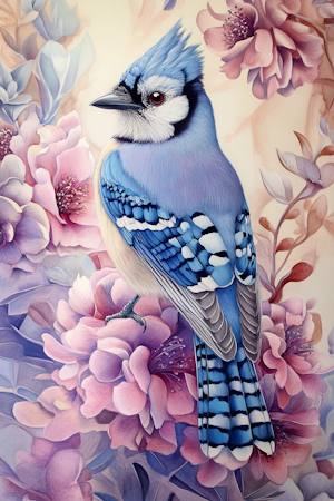 Diamond painting Resin - Blåskrika 40x60cm
