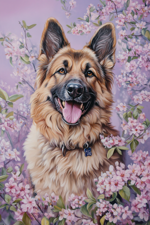 Diamond painting Resin - Schäfer i körsbärsblom 40x60cm