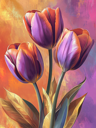Diamond painting Resin - Tre tulpaner 40x50cm