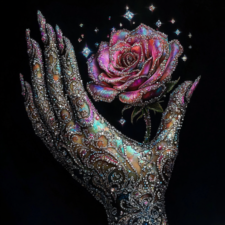 Diamond Painting Akryl - Ros med diamanter