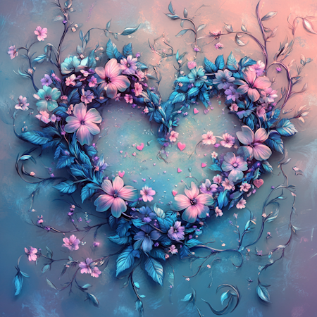 Diamond Painting Akryl - Kärlekens blomsterhjärta 20x20cm