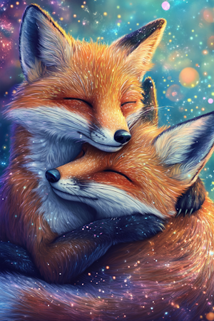 Diamond Painting Akryl - Kärlek i rävformat 20x30cm