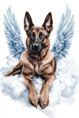 Diamond Painting Akryl - Änglahund med hopp i blicken 20x30cm