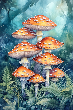 Diamond Painting Akryl - Flugsvamparnas sagoskog