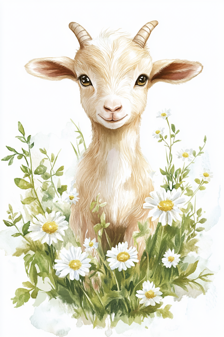 Diamond Painting Akryl - Get i prästkrageäng 20x30cm