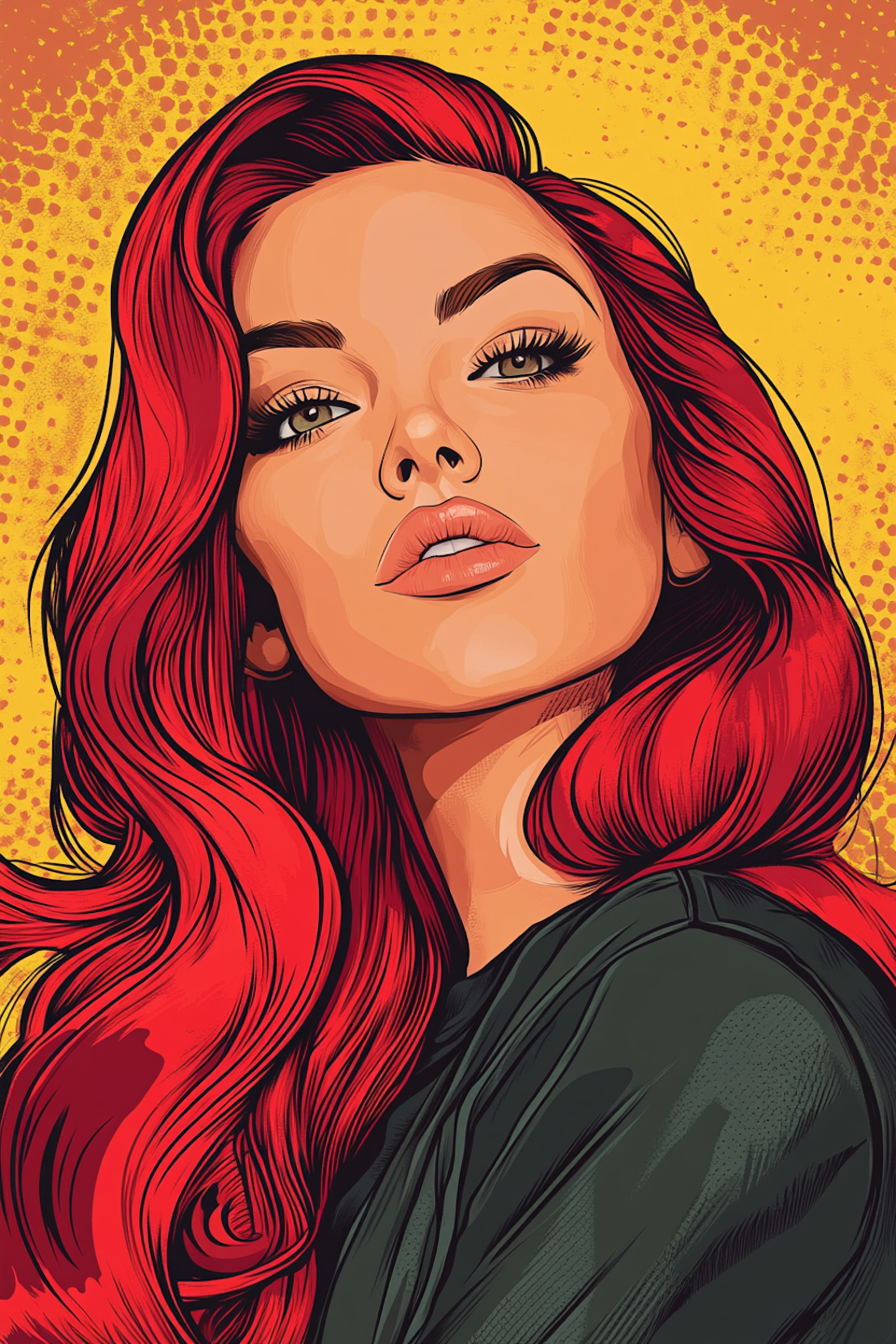 diamanttavla, kvinna i pop art