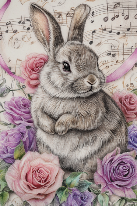 Diamond Painting Akryl - Kaninens melodi