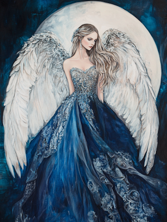 Diamond painting Resin - Ängeln i månljus 40x50cm