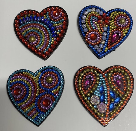 4-pack Kylskåpsmagneter - Hjärtan