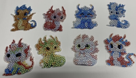 8-pack Kylskåpsmagneter - Drakar