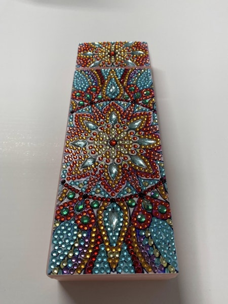 Diamond painting Pennskrin - Grönlila mandala2