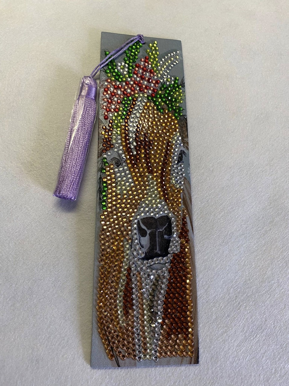 diamond painting bokmärke, diy, higland cuttler