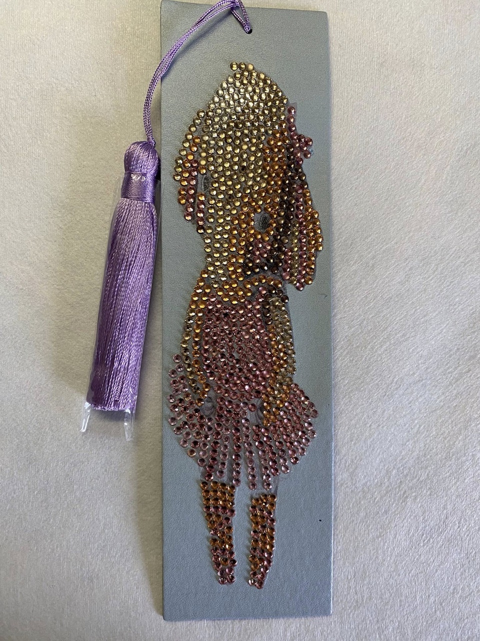 diamond painting bokmärke, diy, ballerina, elefant