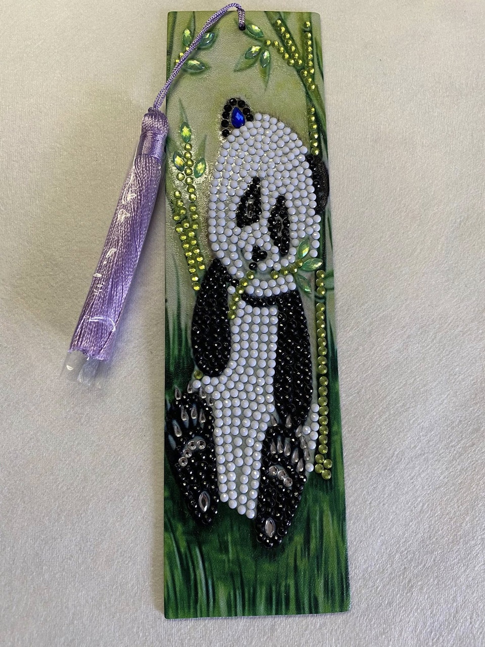 diamond painting bokmärke, diy, panda