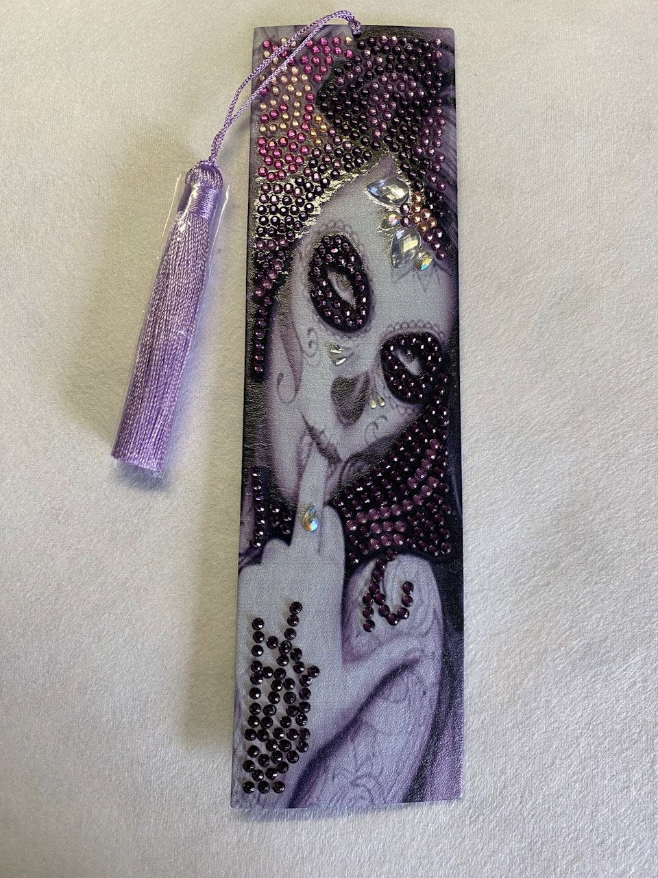 diamond painting bokmärke, diy, gothkvinna
