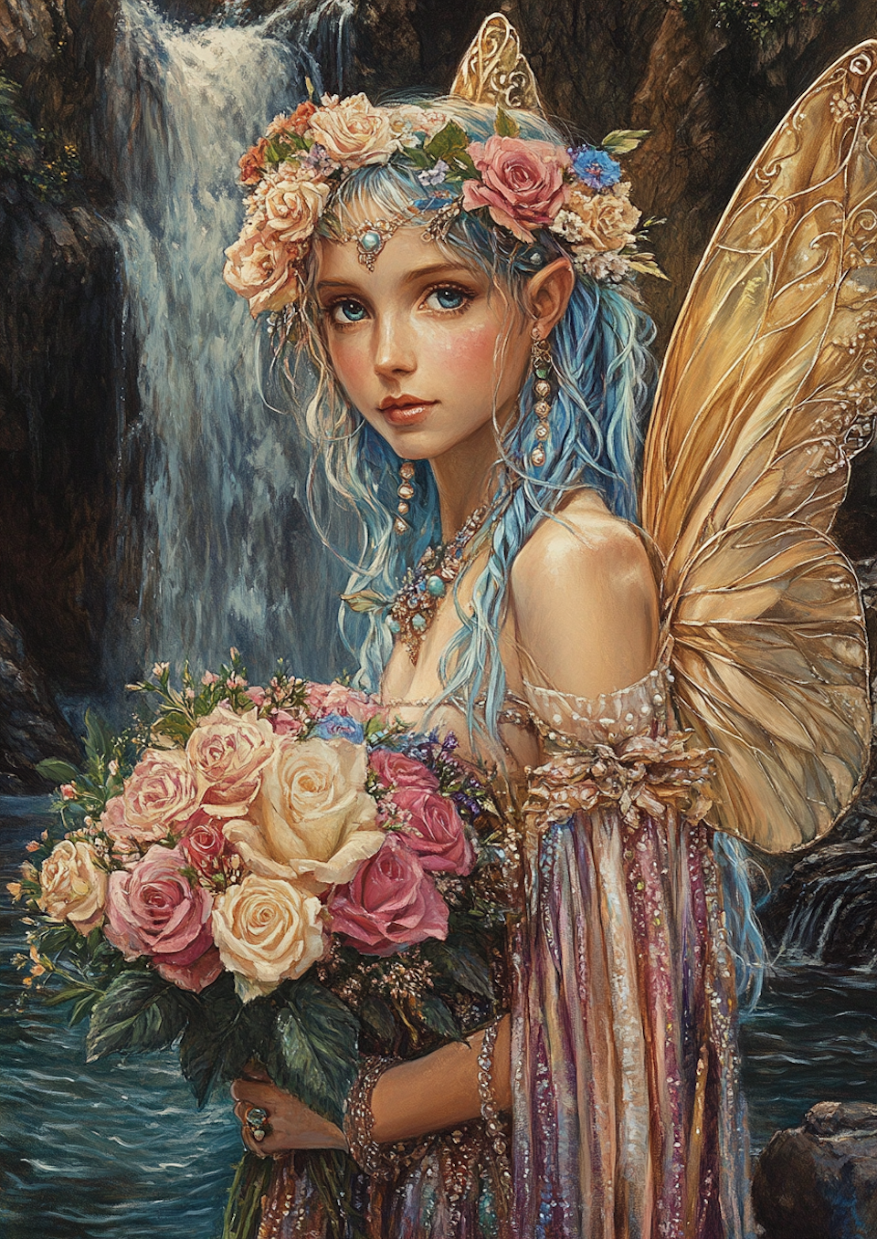 Diamond painting Resin - Blomälvan vid vattenfallet 50x70cm