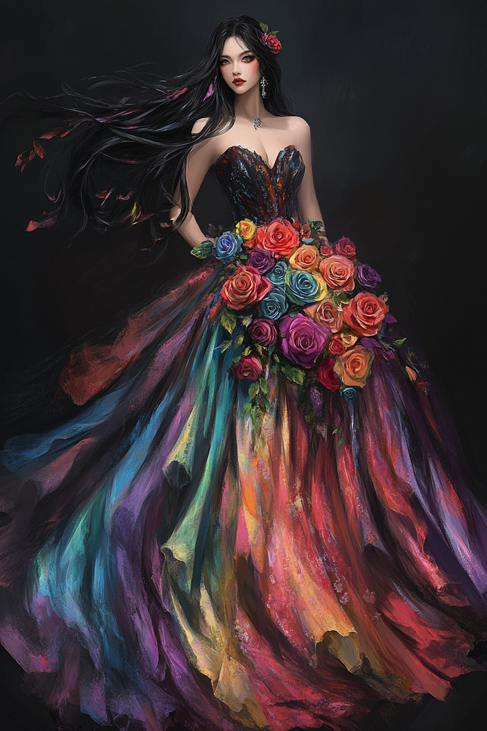 Diamond painting Resin - Kärlekens blomstrande drottning 40x60cm
