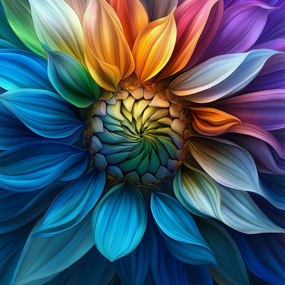 Diamond painting Resin - Regnbågsblomman 20x20cm