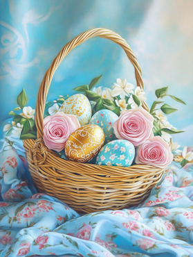 Diamond painting Resin - Elegant påsk i pastell 40x50cm