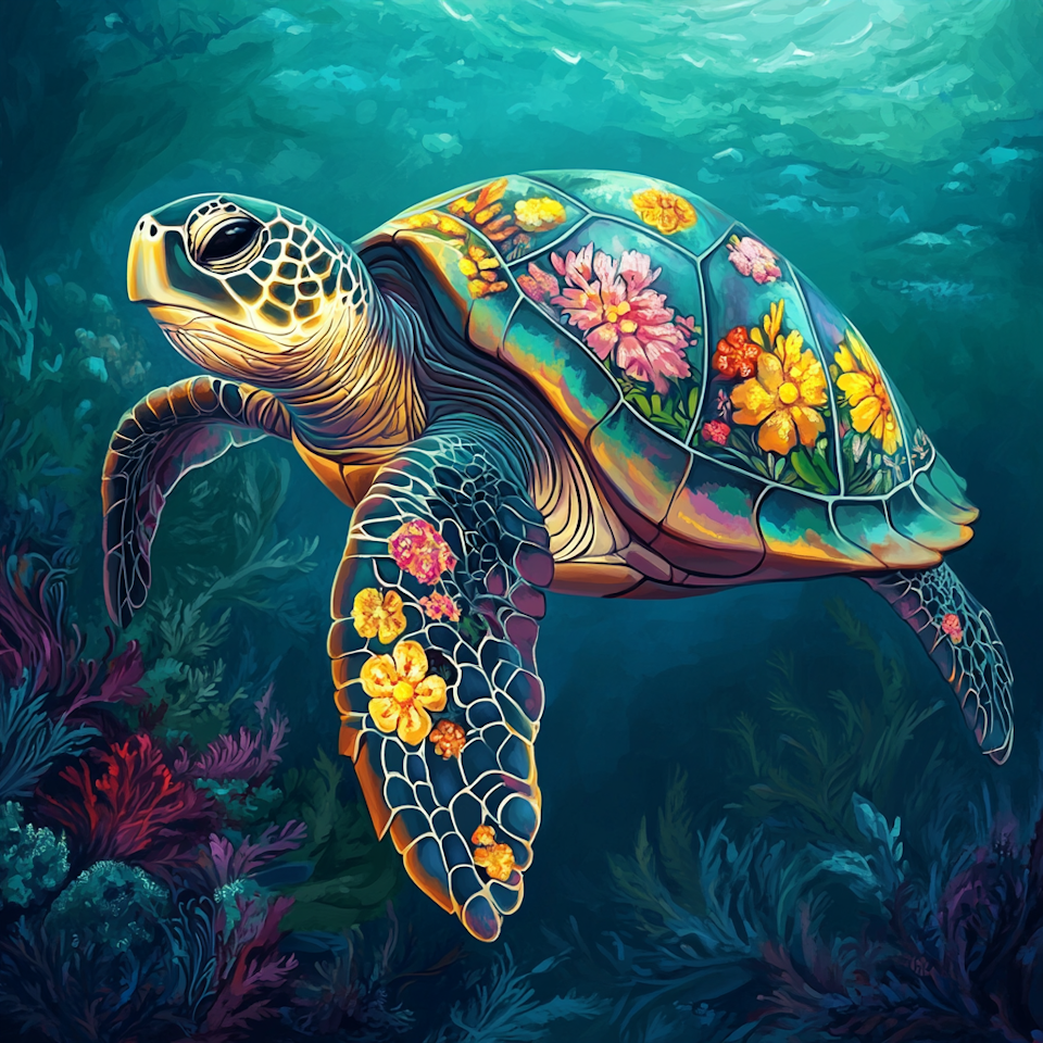 Diamond Painting Resin - Sköldpadda 40x40cm