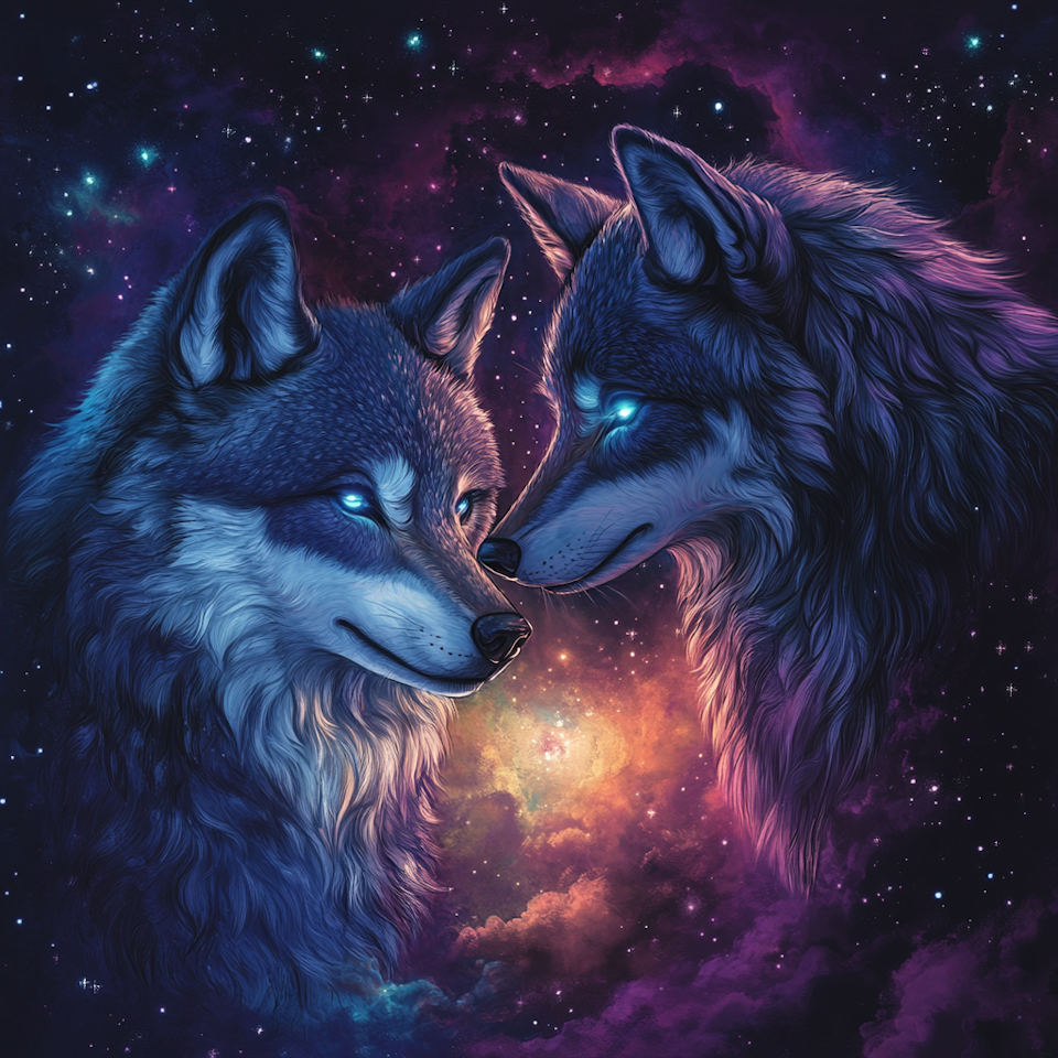 Diamond Painting Resin - Vargar i rymden 40x40cm