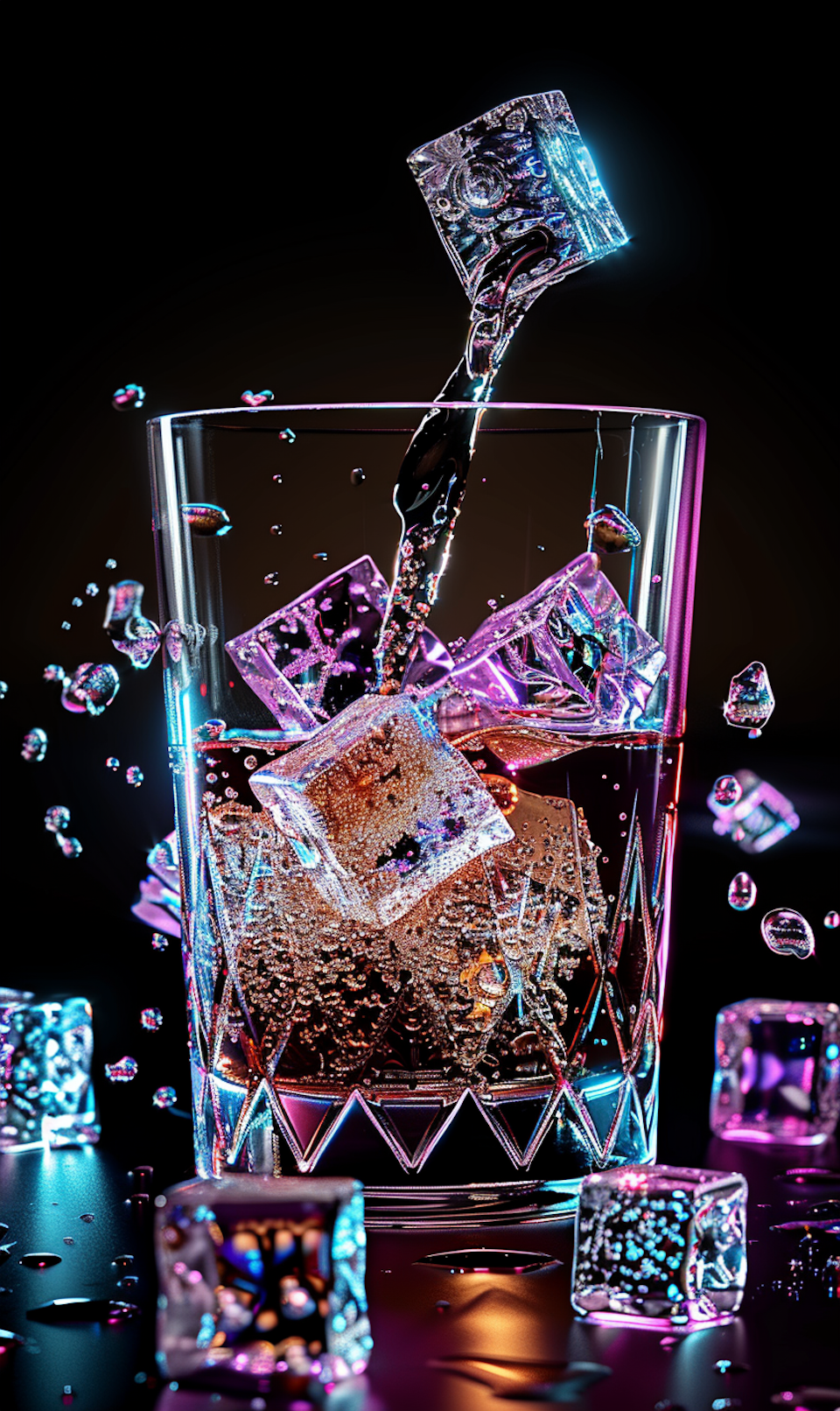 Diamond Painting Akryl - Neonbubblor i kristallglas 20x30cm