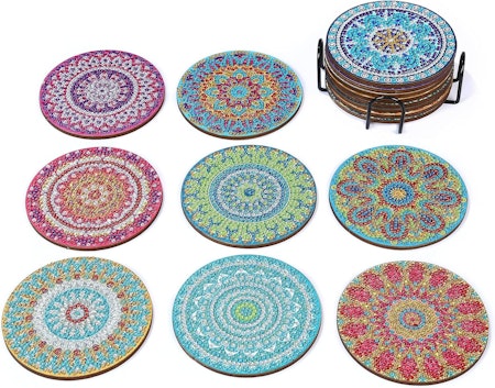 8-pack Diamond Painting Glasunderlägg