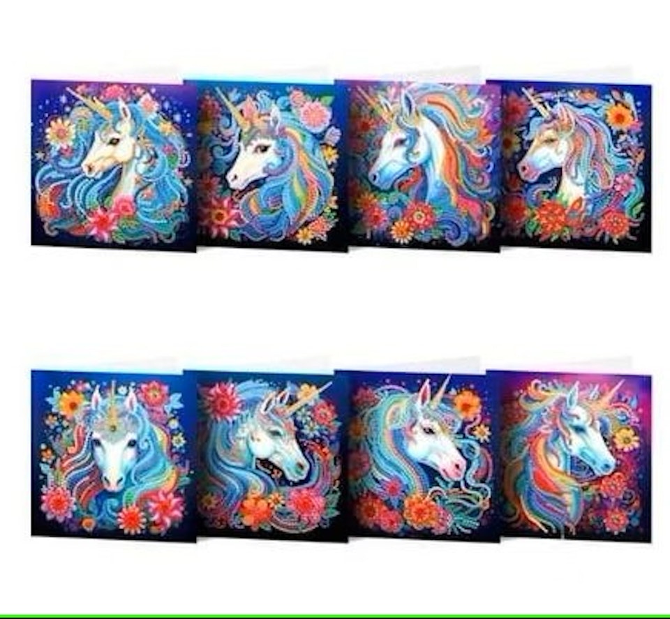 8-pack Gåvokort - Unicorn