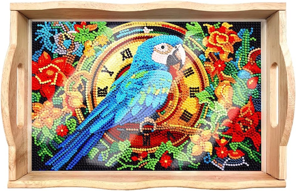 Diamond Painting Serveringsbricka - Papegoja