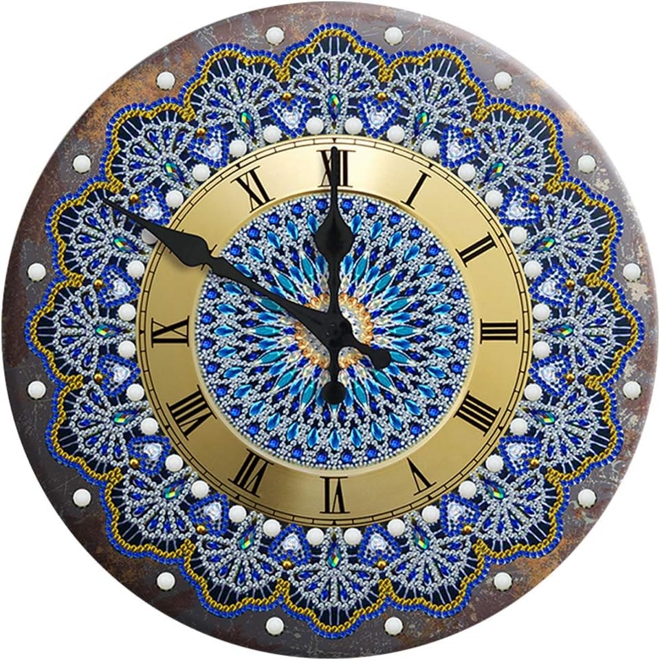 Diamond Painting Klocka - Mandala mönster Blå