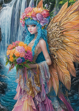 Diamond painting Resin - Vattenfallets blosterfe 50x70cm