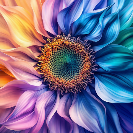 Diamond painting Resin - Solspiral i spektrafärger 50x50cm