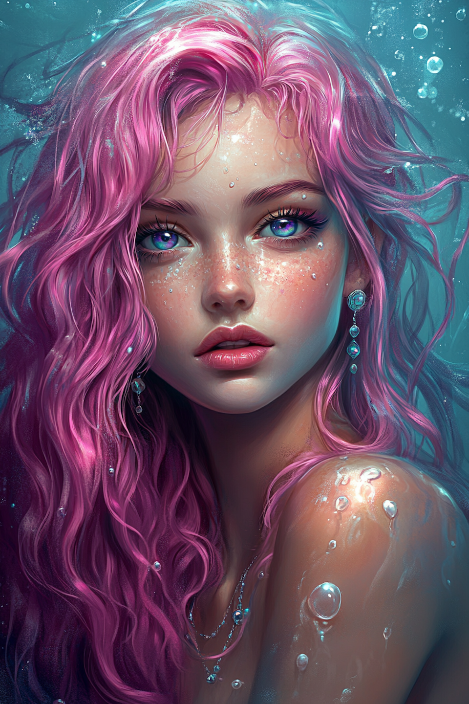 Diamond Painting - Fantasyflicka i rosa hår (Beställningsvara)