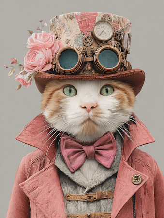 Diamond Painting - Steampunk-katt3 (Beställningsvara)
