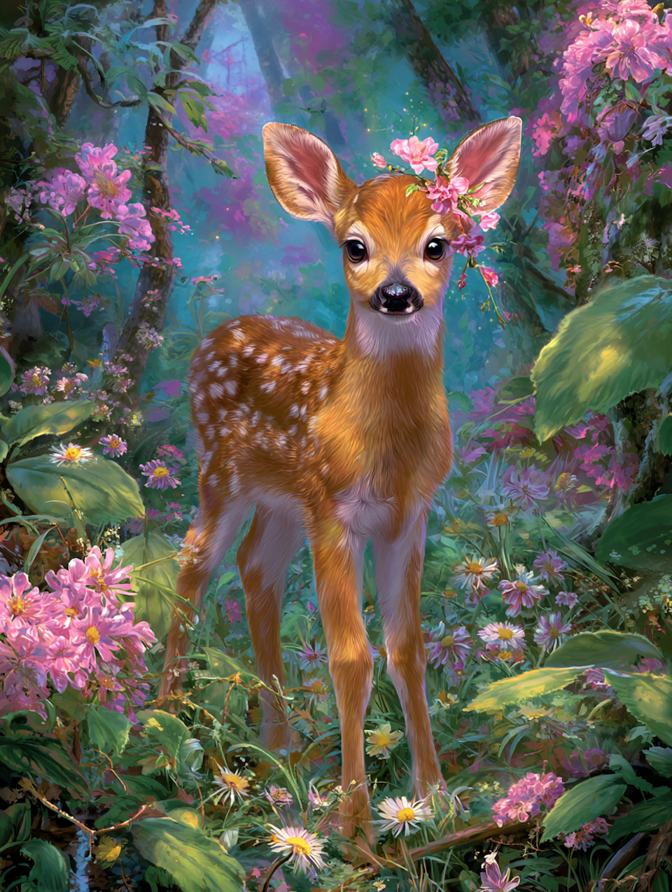 Diamond Painting - Rådjur i förtrollad skog (Beställningsvara)