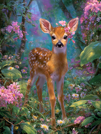 Diamond Painting - Rådjur i förtrollad skog (Beställningsvara)
