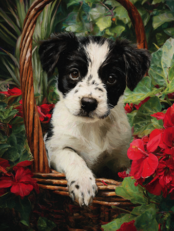 Diamond Painting - Nyfiken bland blommor (Beställningsvara)