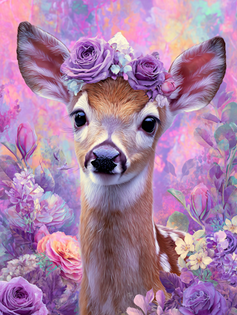 Diamond Painting - Kronad med blomster (Beställningsvara)
