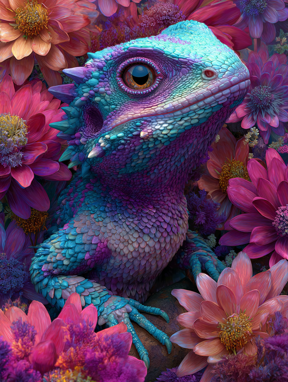 Diamond Painting - Skimrande skönhet i blomsterdjungeln (Beställningsvara)