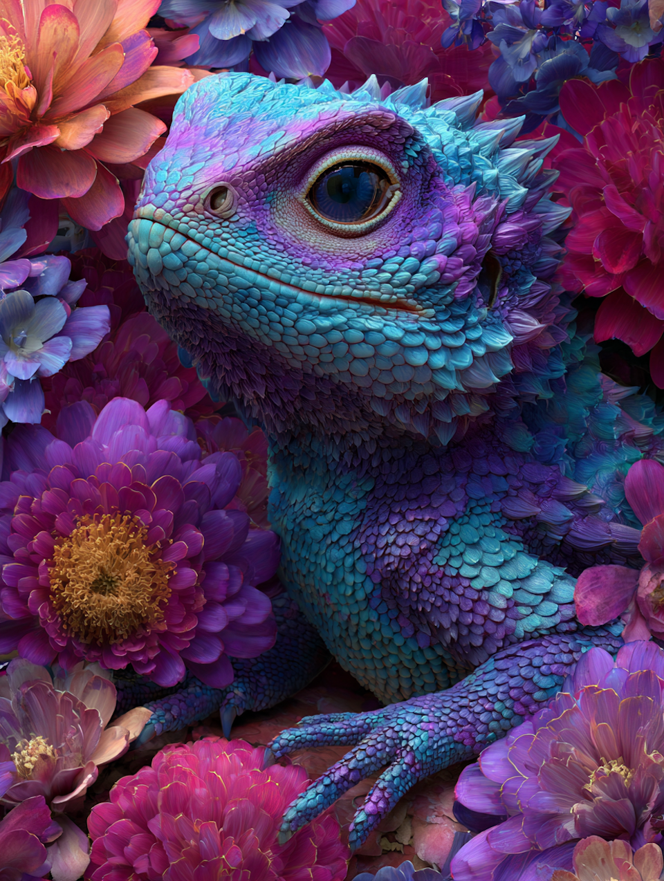 Diamond Painting - Fjäll och blomblad (Beställningsvara)