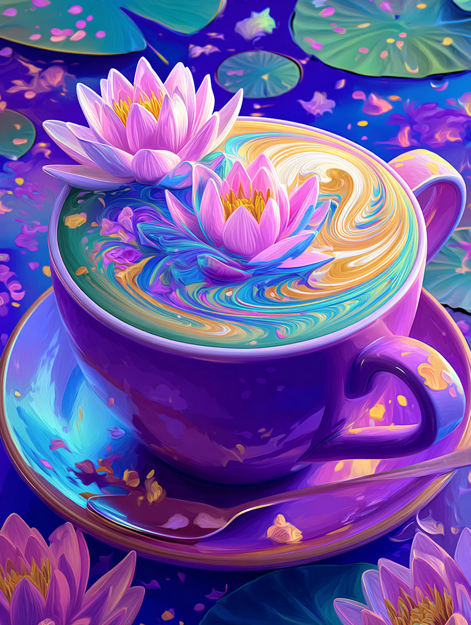 Diamond Painting - En kopp i kosmisk harmoni (Beställningsvara)