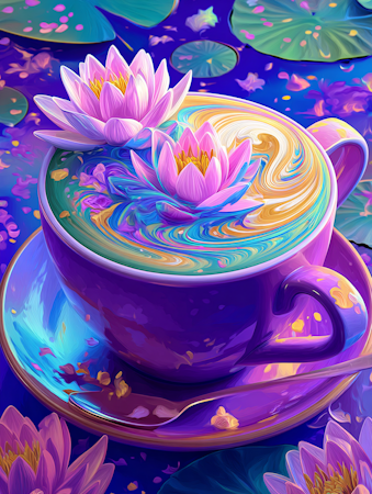 Diamond Painting - En kopp i kosmisk harmoni (Beställningsvara)