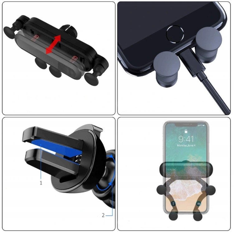Universal Gravity Mobilholder med Klemme 360" MOTO EQUIP