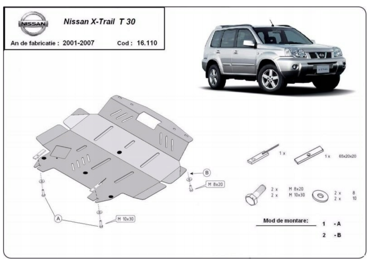 Skliplate Nissan X-Trail T30 (2001-2007)