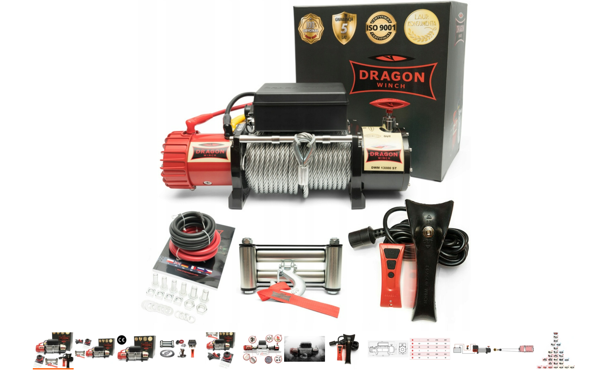 Vinsj OFF ROAD Dragon Winch Maverick DWM13000ST-S 6T/12T 12V -  rentaltrondheim21