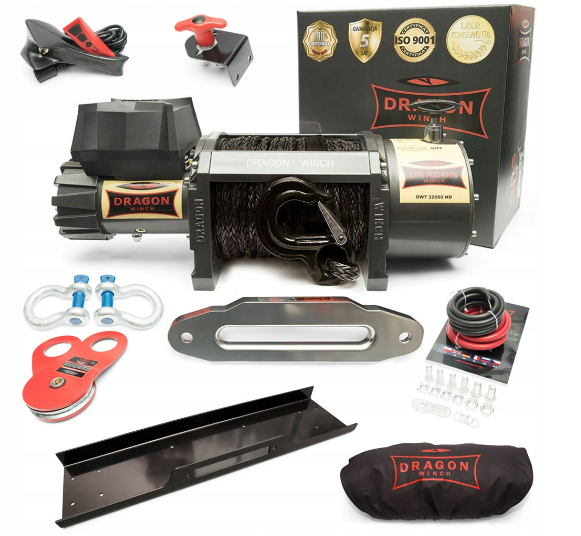 Vinsj OFF ROAD Dragon Winch DWT 22000 HD-S 24V SYNTETYK 10T/20T