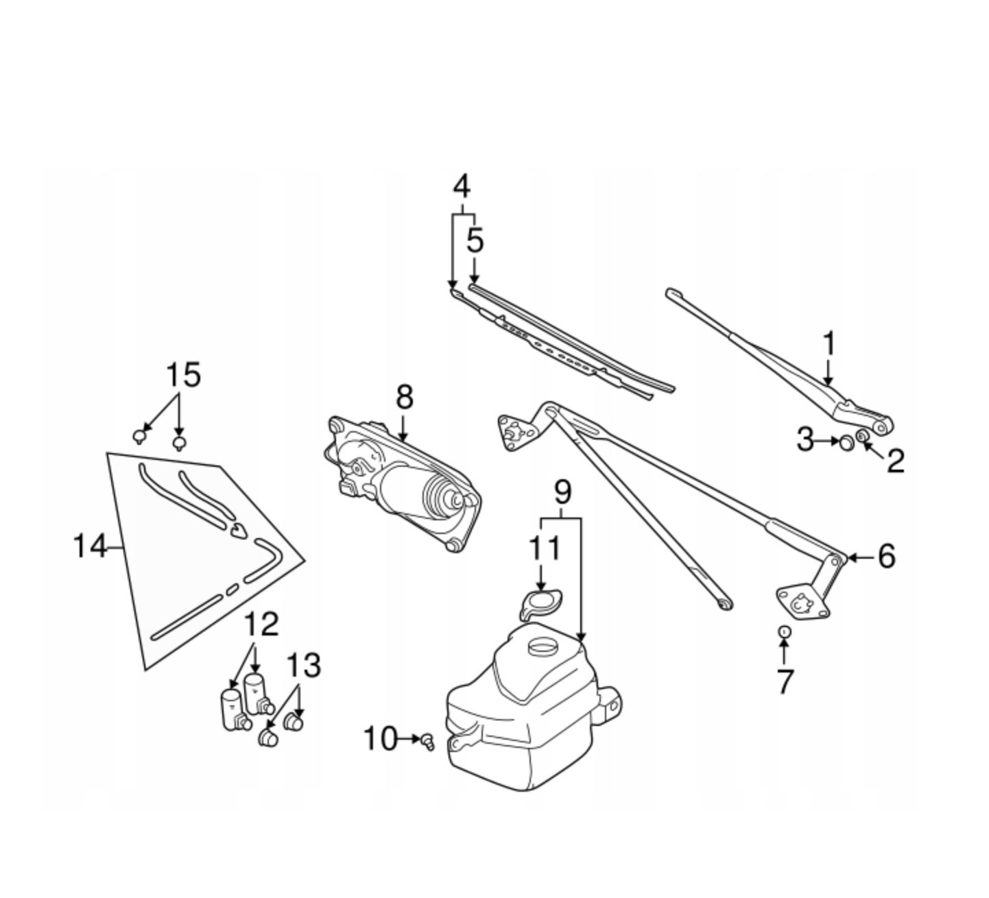 Vindusvisker overføring Grand Vitara SQ XL-7 - 38102-65D00 - ORYGINAL