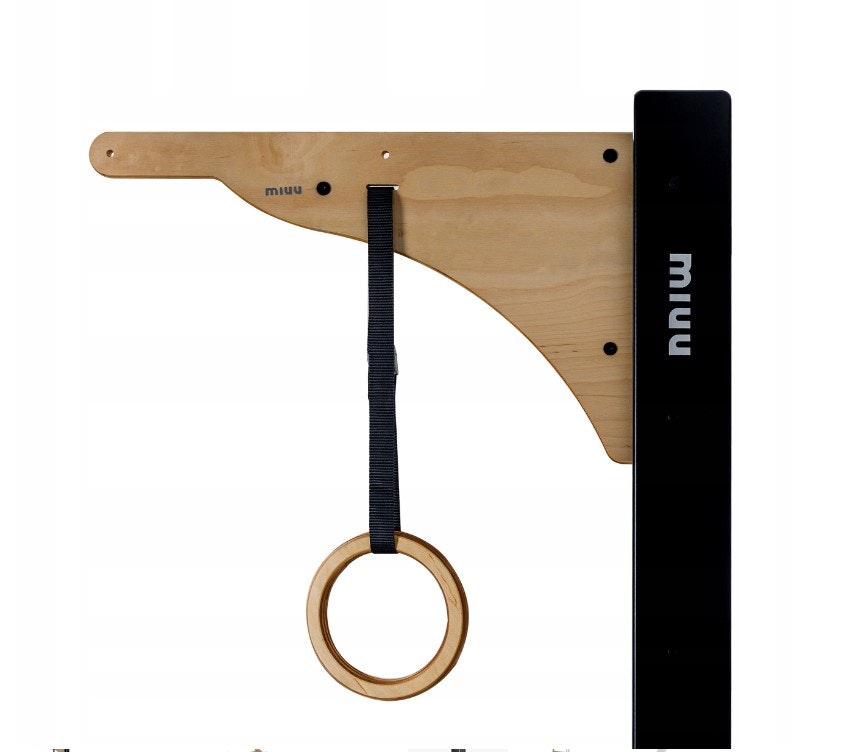 Ribbevegg Turnringsstige One Line 220x80 Sett Pull BLACK