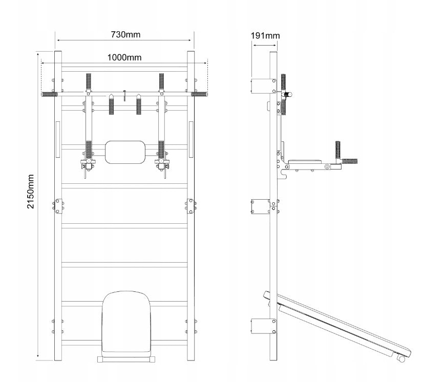 Ribbevegg multiapparat K-SPORT - KSSL095 MAX 250kg