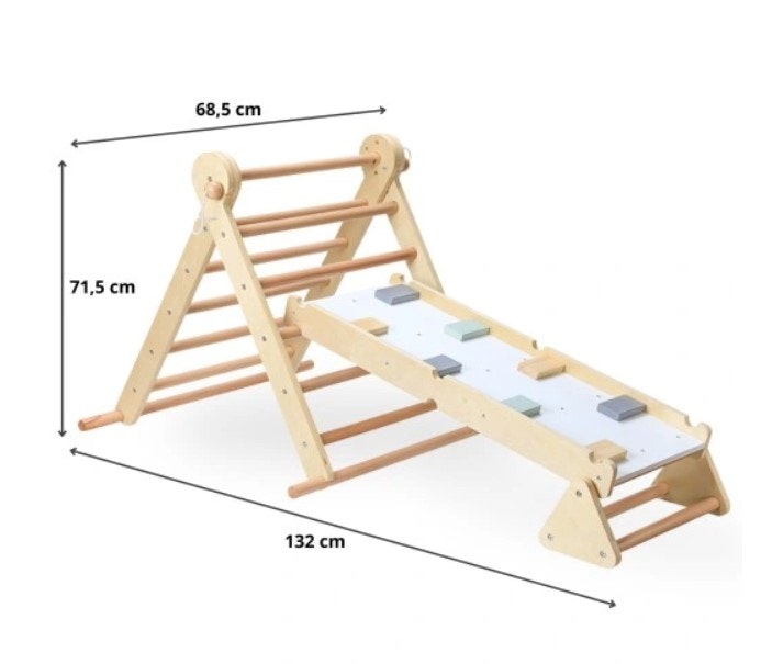Montessori klatrestativ / stige vegg 3 i 1 Pikler triangle